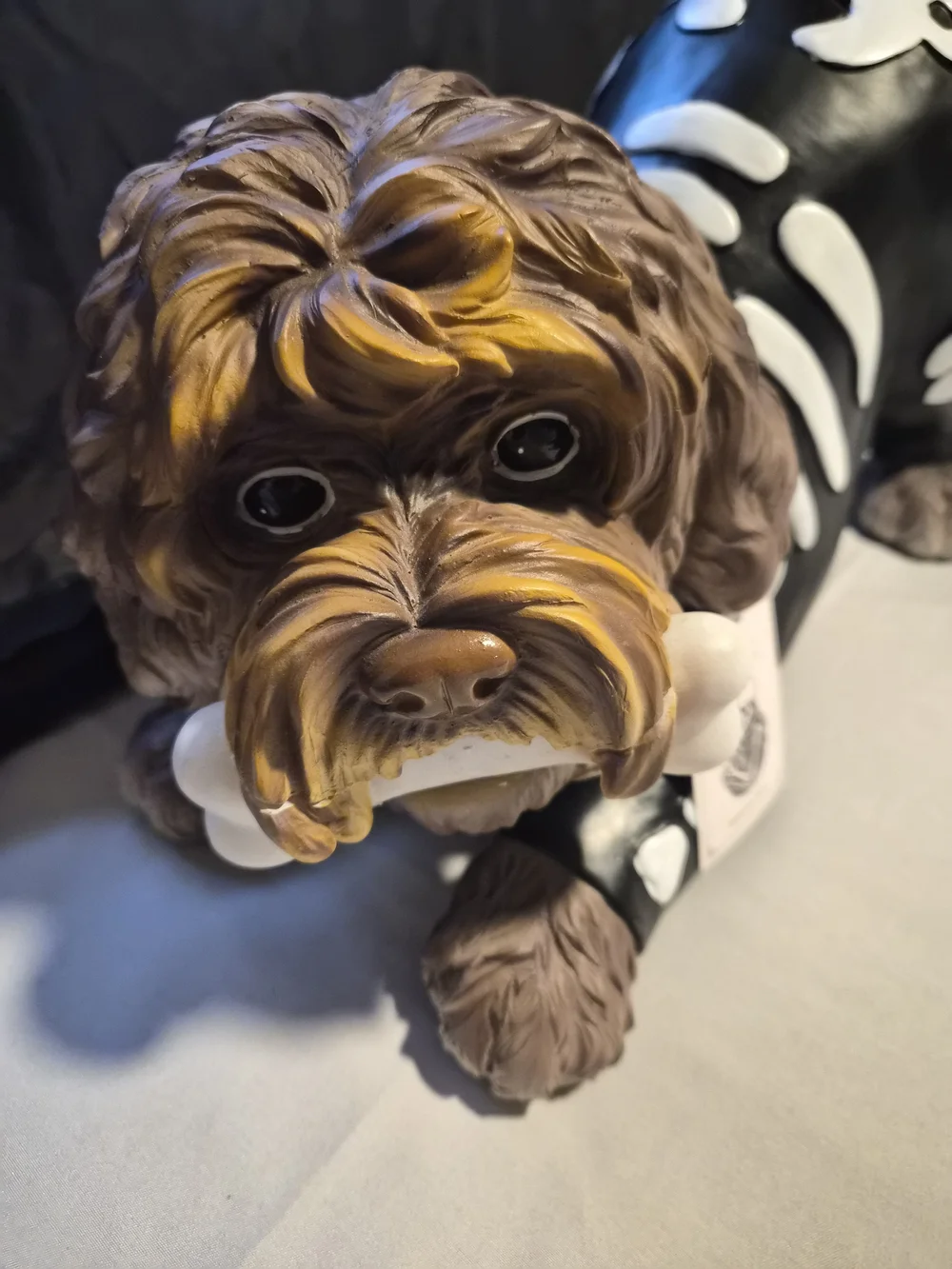 Brown Dog Skeleton LED Halloween Figurine